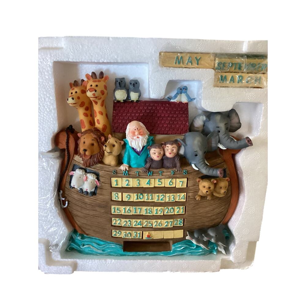 Noah's Ark Perpetual Calendar Resin New in Box